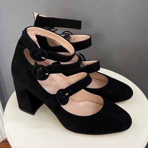 CLUB MONACO Black Suede Strappy Pumps
